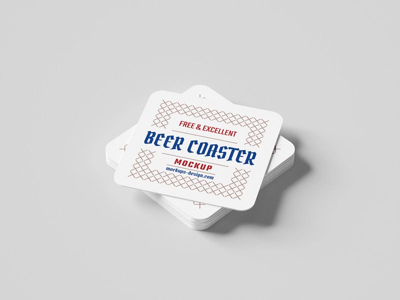 Download Free Square Beer Coaster MockUp - Counrty4k