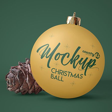 Free Christmas Ball MockUp