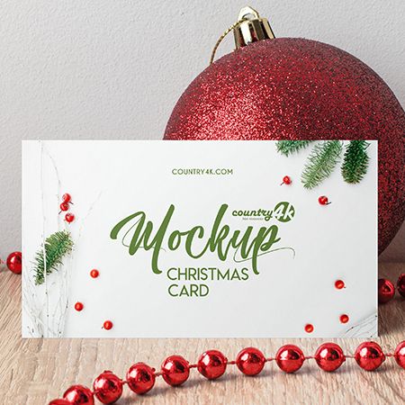 Free Christmas Card MockUp