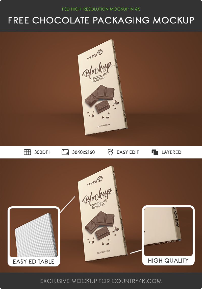 Free Chocolate Packaging MockUp