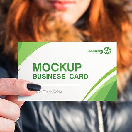 2 Free Business Card in Hand MockUps