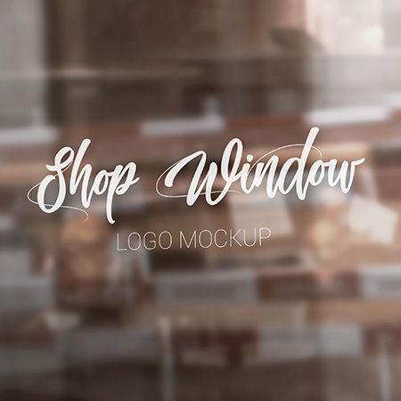 Free Shop Window Logo MockUp