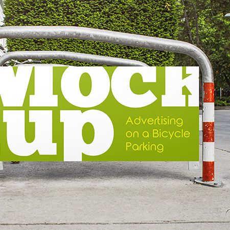 Free Advertising on a Bicycle Parking MockUp