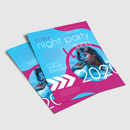Free Crazy Night Party PSD Flyer Template