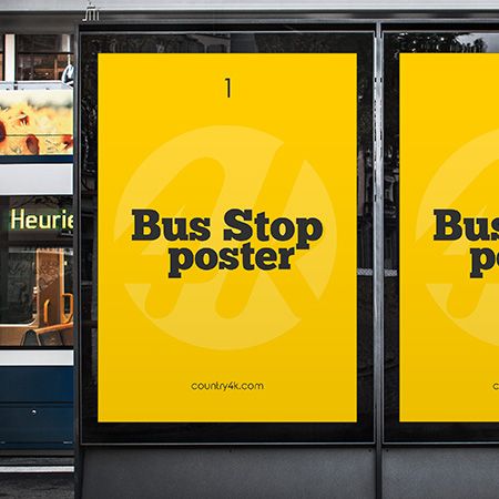 Free Bus Stop Poster v02 MockUp