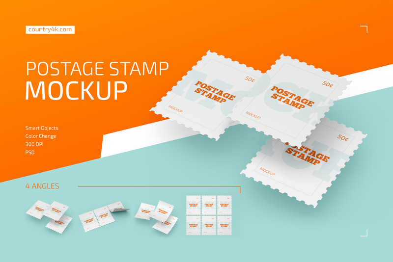 Postage Stamp Mockup Set 1