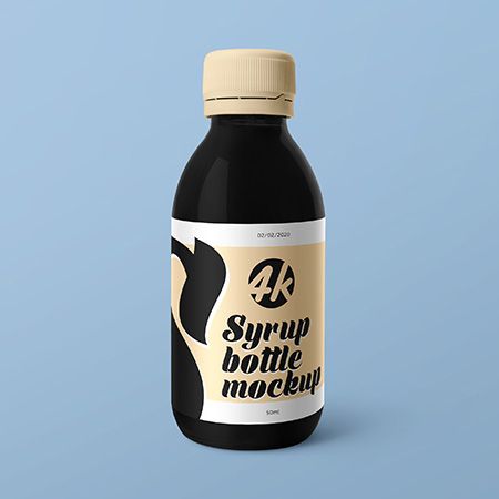 Free Syrup Medical Bottle MockUp