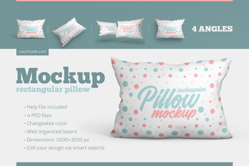 Rectangular Pillow Mockup Set 1
