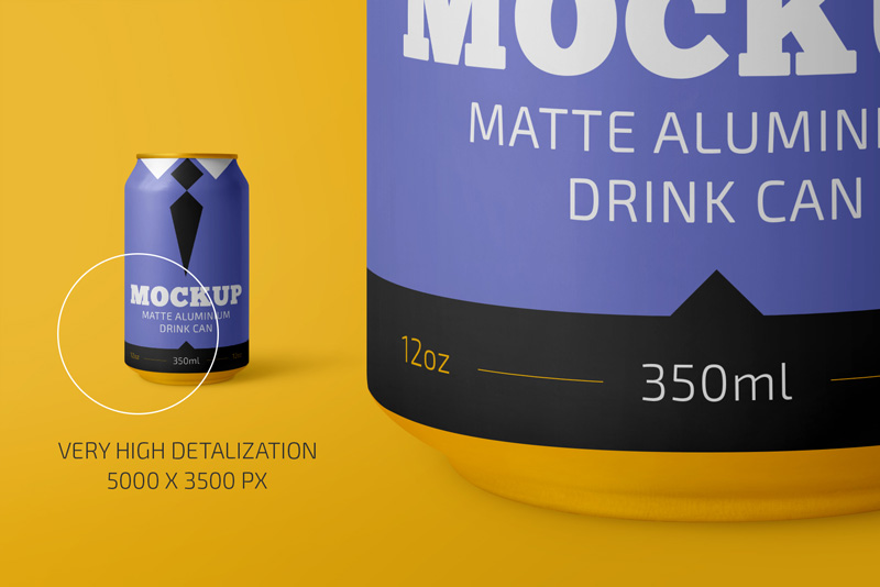 350ml Matte Aluminium Drink Can Mockup Set 3