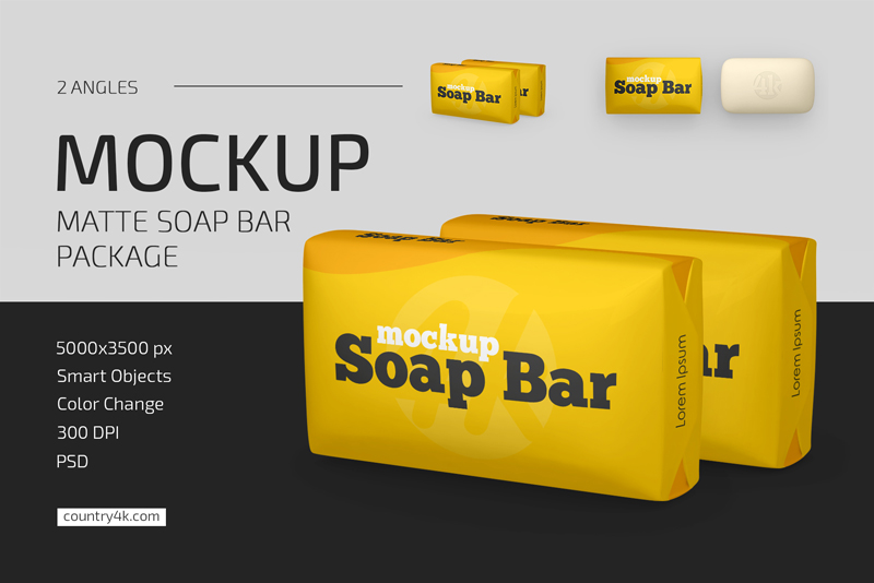 Matte Soap Bar Package Mockup Set 1