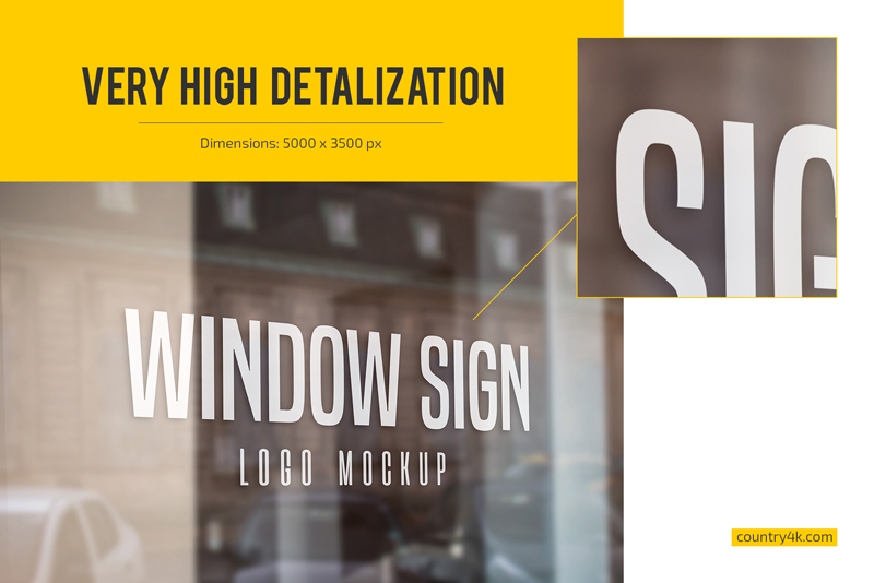 Window Sign Logo Mockup Set 2