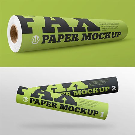 2 Free Matte Fax Paper Roll Mockups