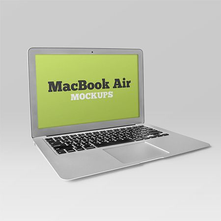 Free Silver MacBook Air Mockup