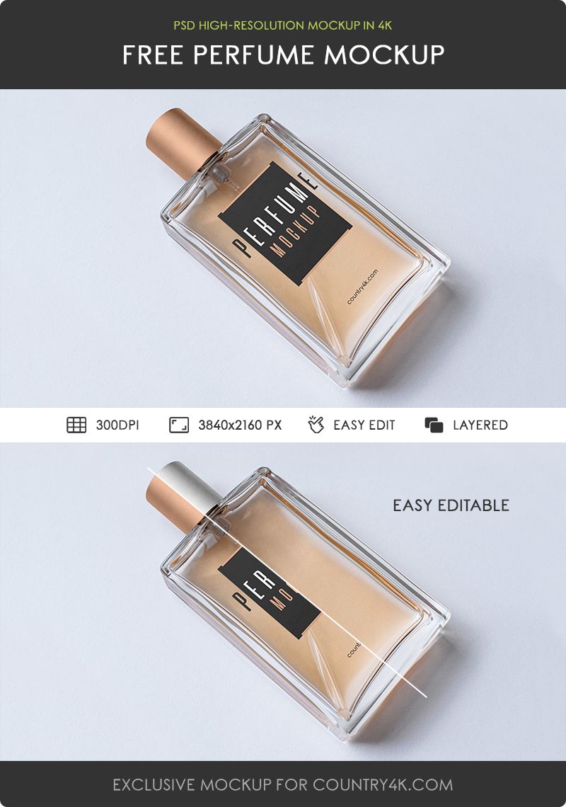 Download Free Perfume Mockup Counrty4k PSD Mockup Templates