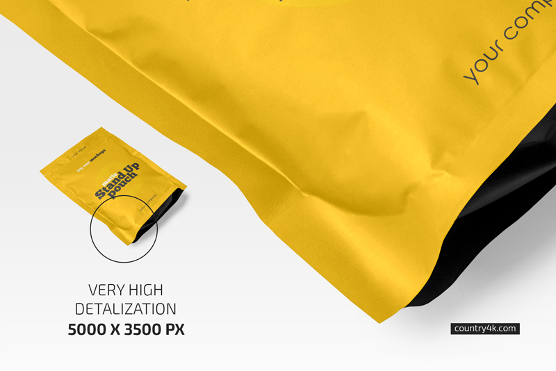 Matte Stand-Up Pouch Mockup Set 3