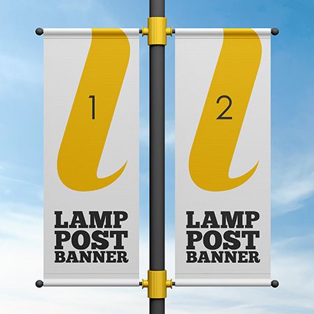 Lamp Post Banner Mockup Set