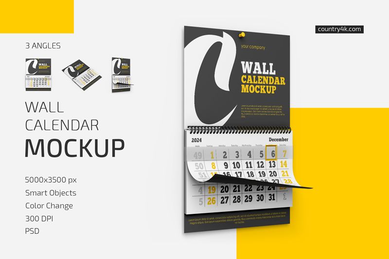Wall Calendar v02 Mockup Set 1