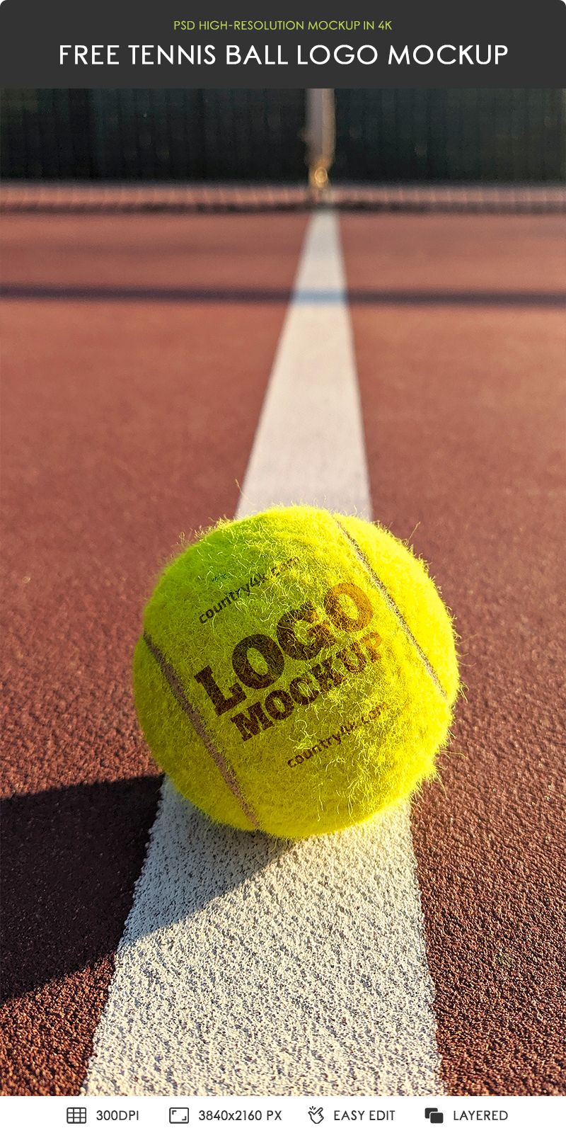 Free Tennis Ball Logo Mockup