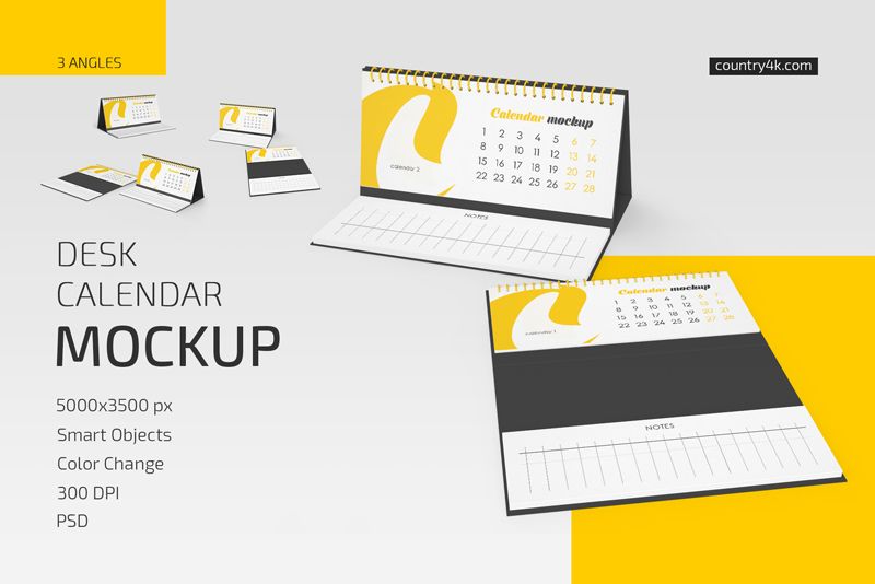 Desk Calendar v07 Mockup Set 1
