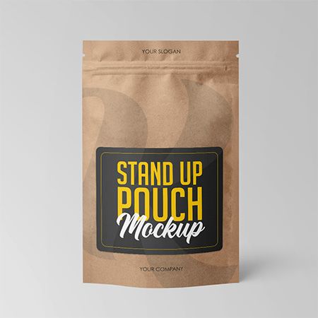 Kraft Stand-Up Pouch with Zipper Mockup Set