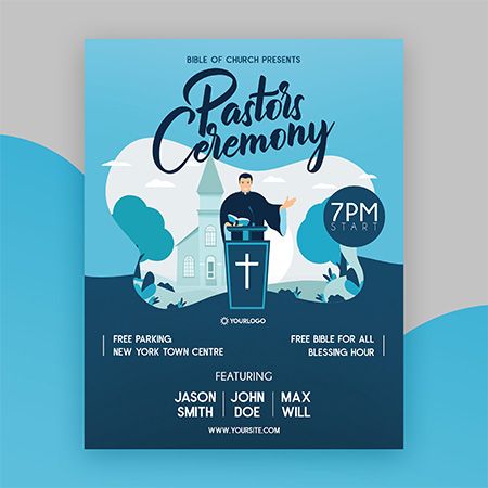 Free Pastor’s Ceremony Flyer PSD Template