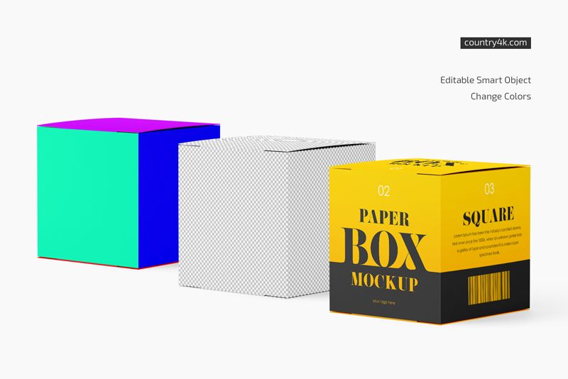 Paper Box Mockup Set 2