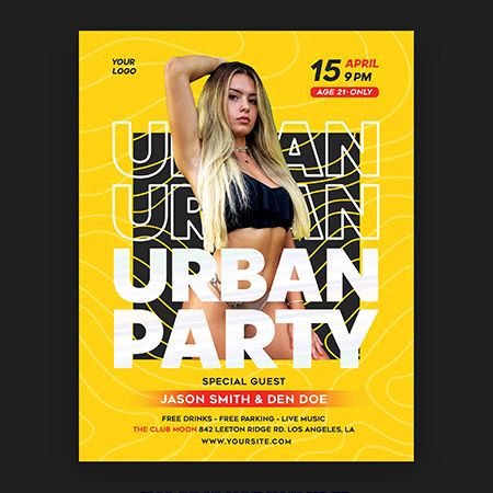 Free Urban Party Flyer PSD Template