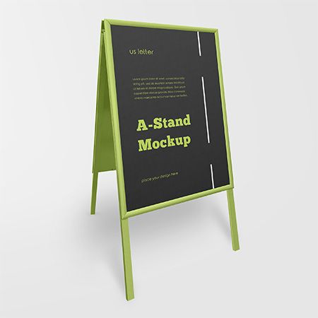 Free Outdoor Advertising A-Stand Mockup