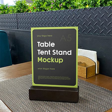 Free Table Tent Stand Mockup