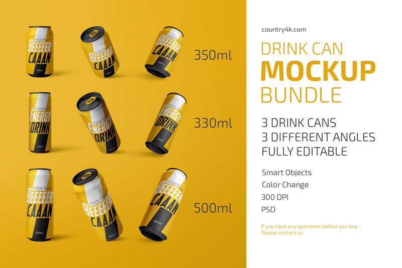 Drink Can Mockup Bundle 1
