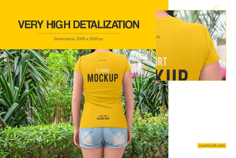 Women's Slim-Fit V-Neck T-Shirt Mockup Set 2