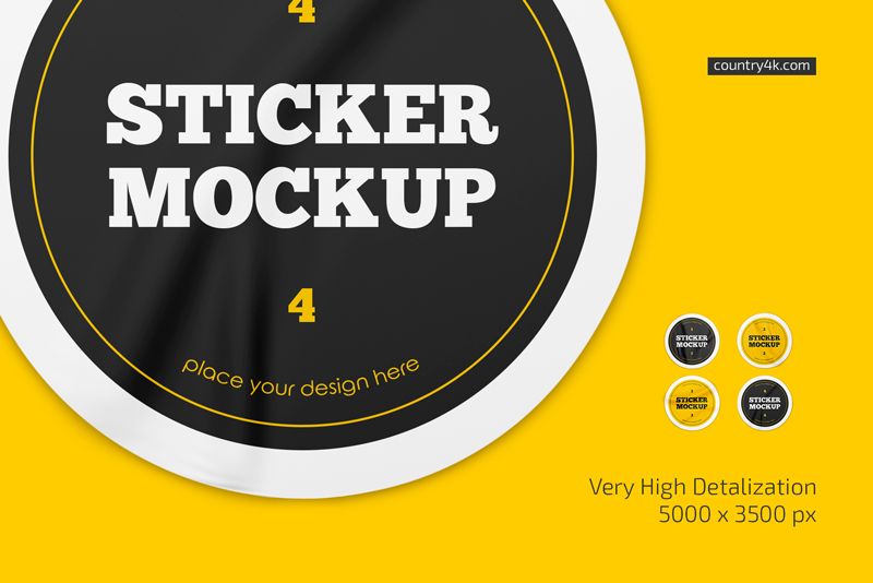 Round Stickers Mockup Set 3