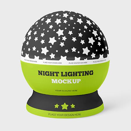 Free Night Lighting Projection Lamp Mockup