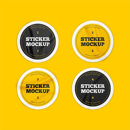 Round Stickers Mockup Set