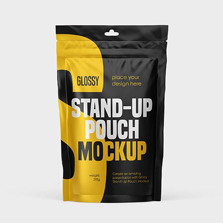 Glossy Stand-Up Pouch Mockup Set