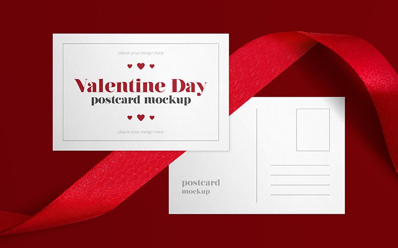 Free Valentines Day Postcard Mockup