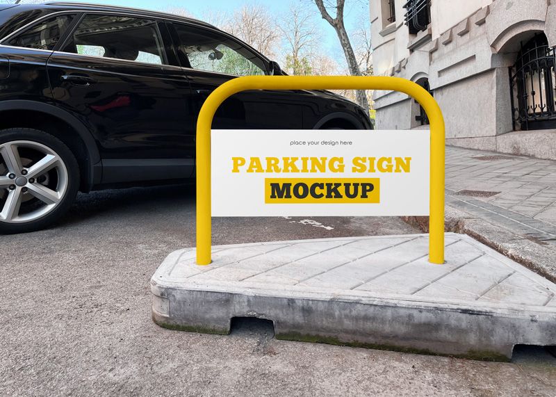 free-parking-sign-mockup-in-outdoor-advertising