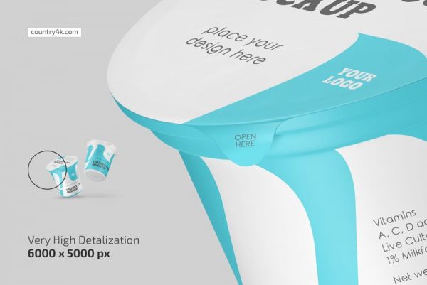 Plastic Yogurt Cup Mockup Set - Country4k