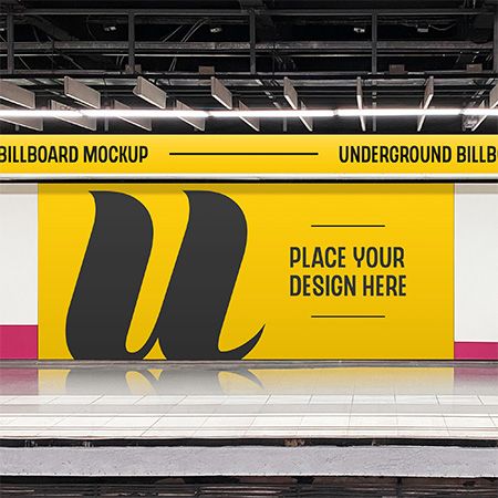 Free Underground Billboard Mockup