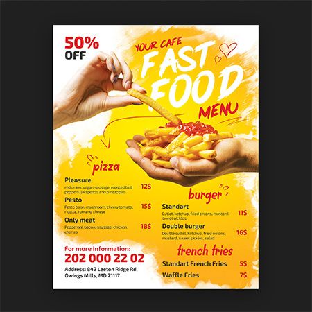 Free Food Menu Flyer PSD Template