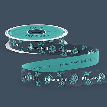 Preview mockup small ribbon roll mockup set