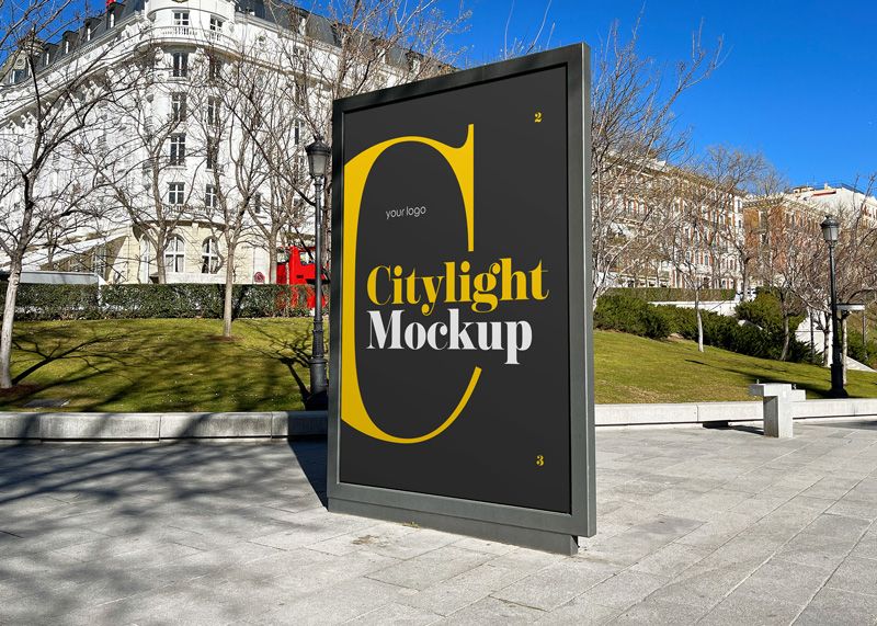 City light outdoor advertisement 2 preview free city light outdoor advertisement mockup