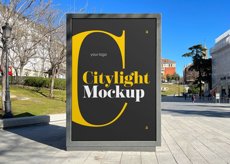 City light outdoor advertisement 3 preview free city light outdoor advertisement mockup