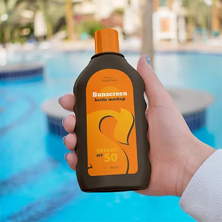 Preview mockup small free sunscreen bottle mockup