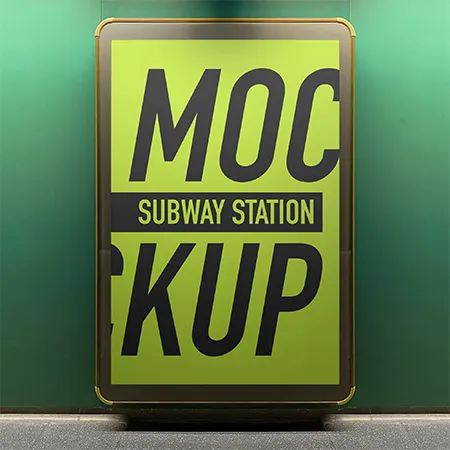 Free Subway Station Signage Mockup