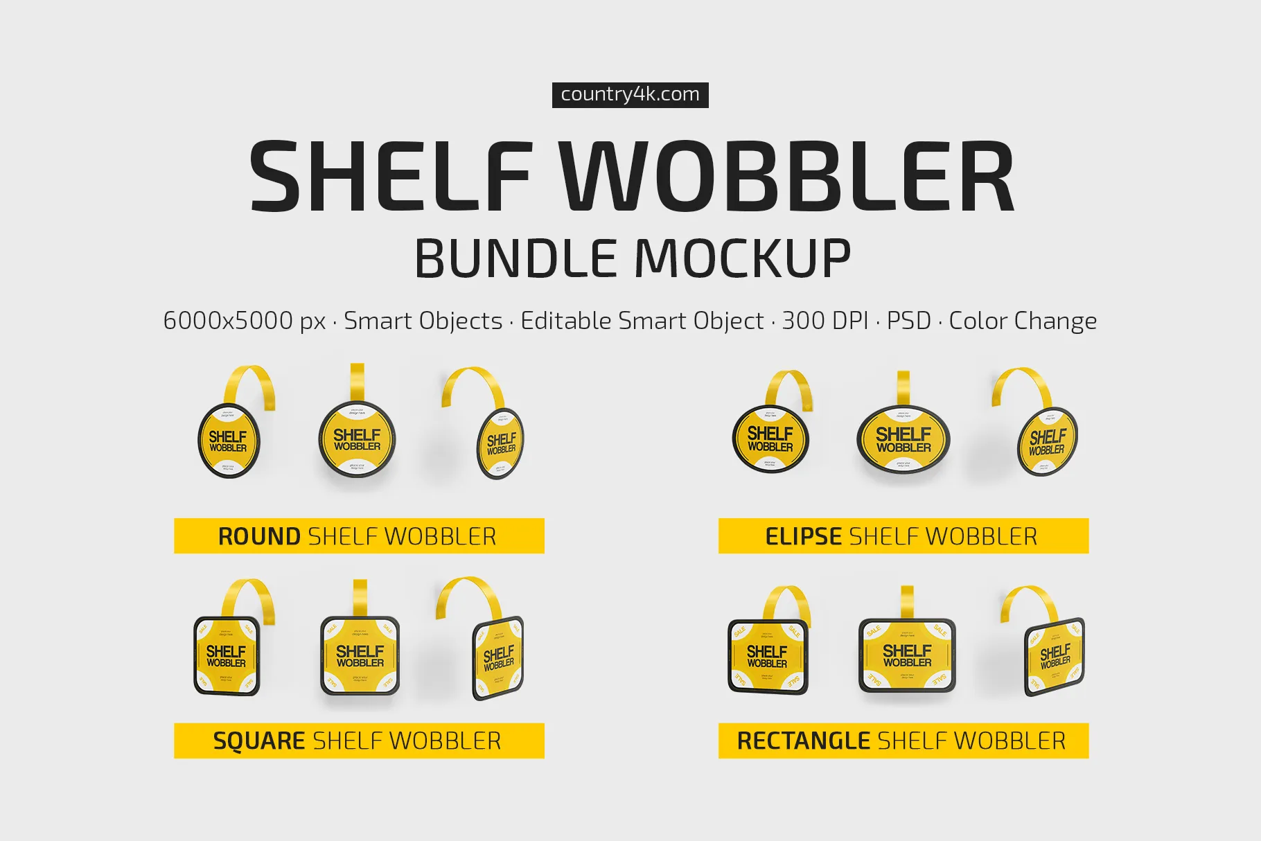 Preview 1 shelf wobbler mockup bundle
