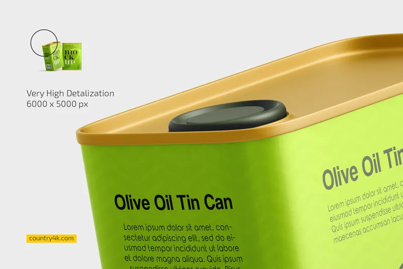 Preview 3 free olive oil tin can mockup set