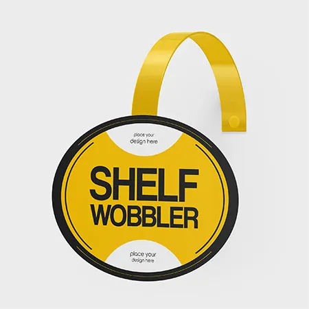 Preview mockup small elipse shelf wobbler mockup set