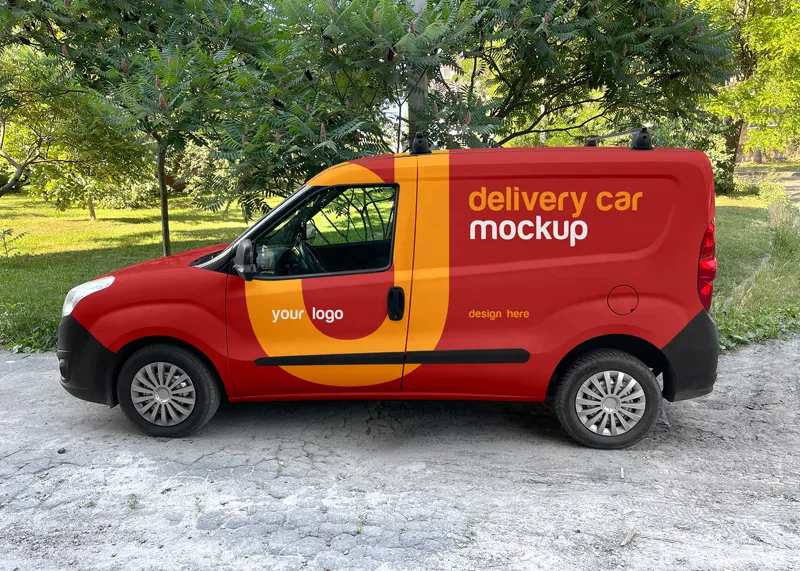 Delivery car preview free delivery car mockup