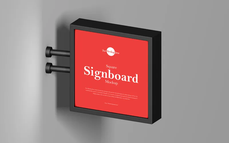 20 50 premium and free signboard mockup in psd